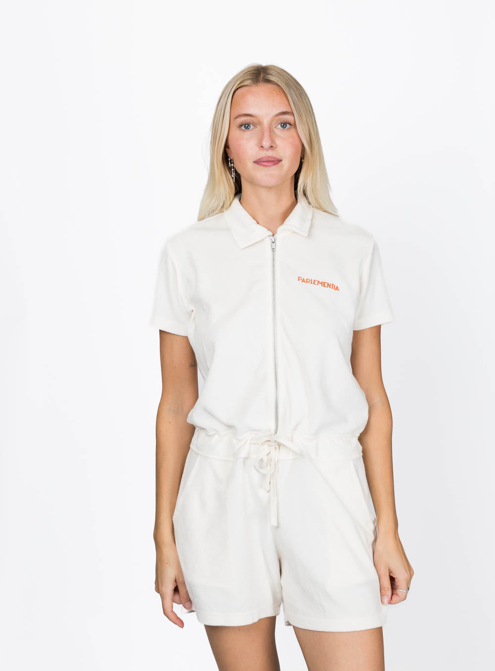 Beach Noise Club PlaySuit - Ivory