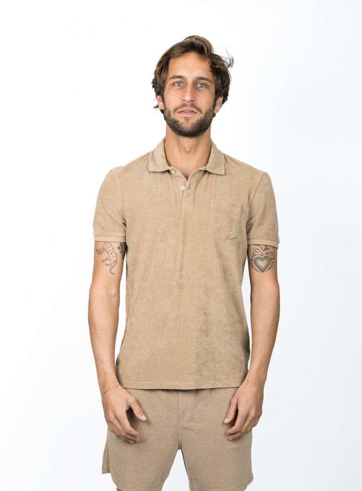 Beach Noise Club Polo Shirt - Cream Coffee