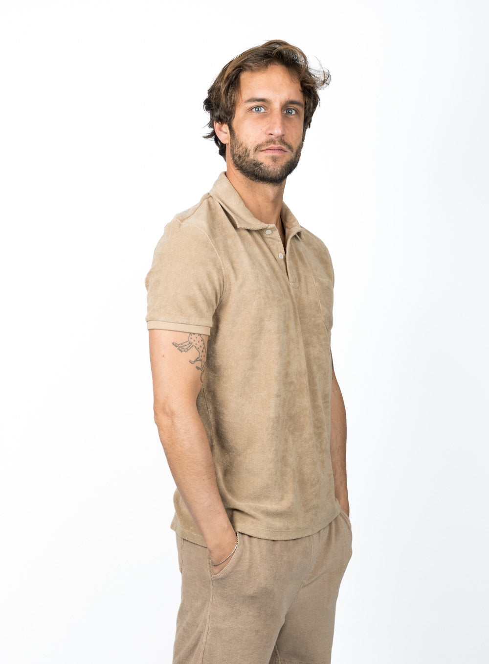 Beach Noise Club Polo Shirt - Cream Coffee