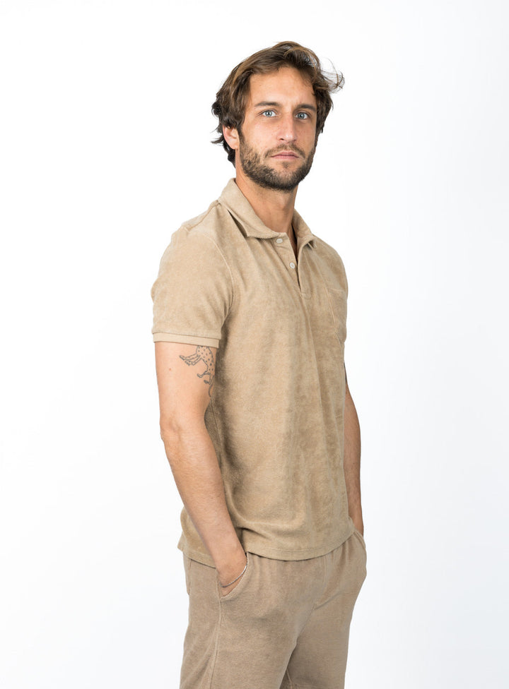 Beach Noise Club Polo Shirt - Cream Coffee