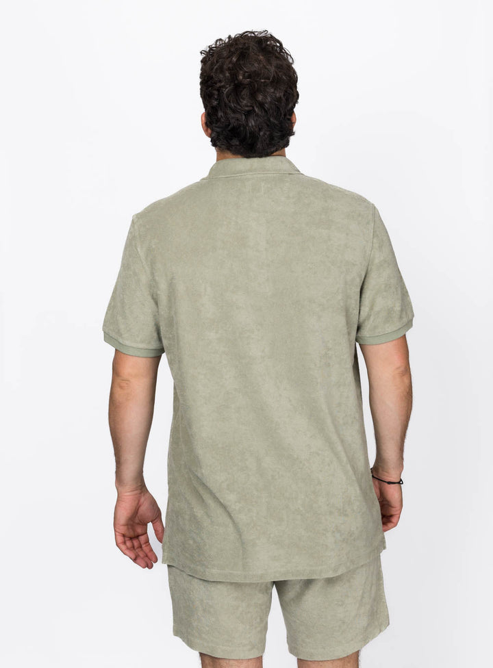 Beach Noise Club Polo Shirt - Organic Khaki