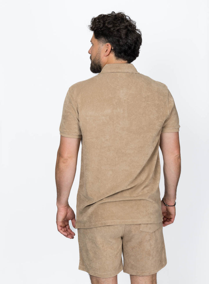 Beach Noise Club Polo Shirt - Cream Coffee