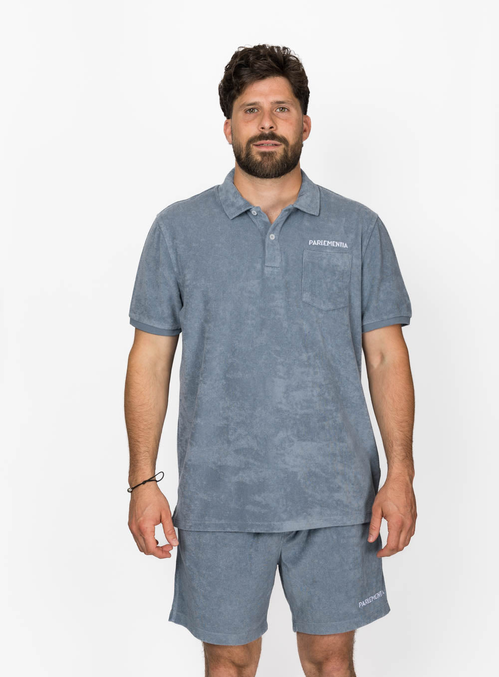 Beach Noise Club Polo Shirt - Mineral Grey