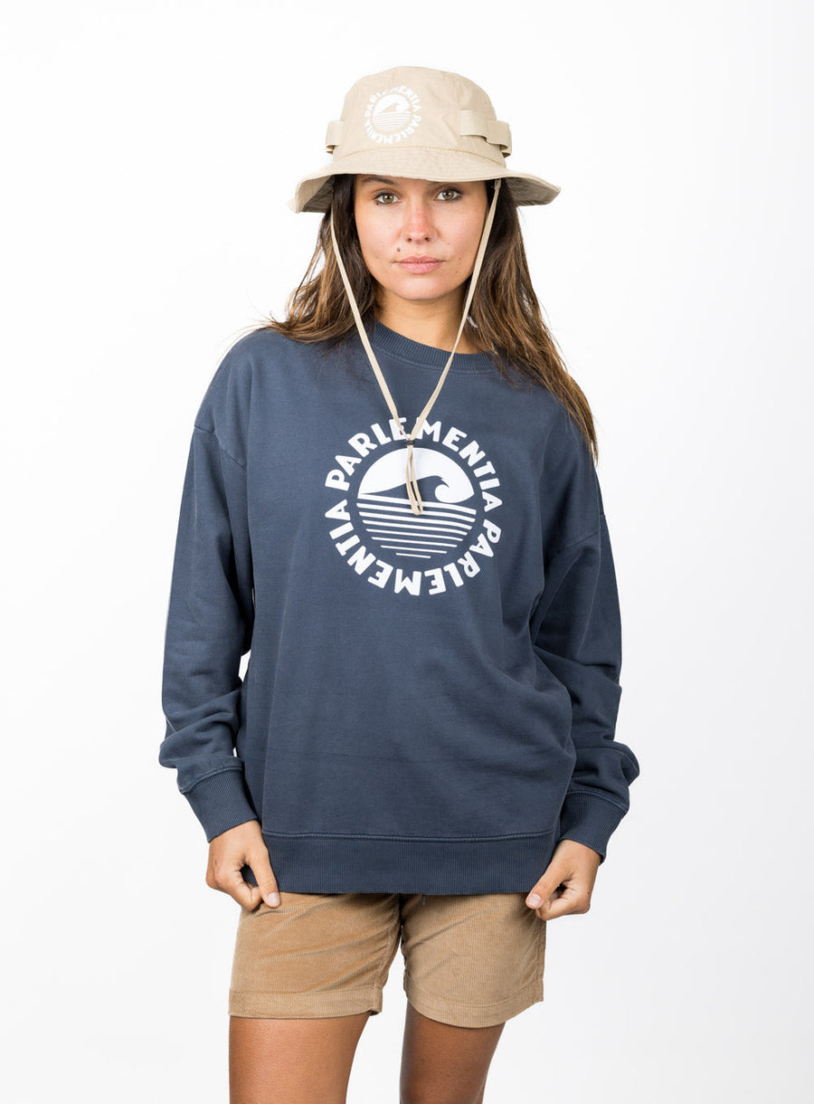 Coastal Delay Crewneck Femme - Washed Navy