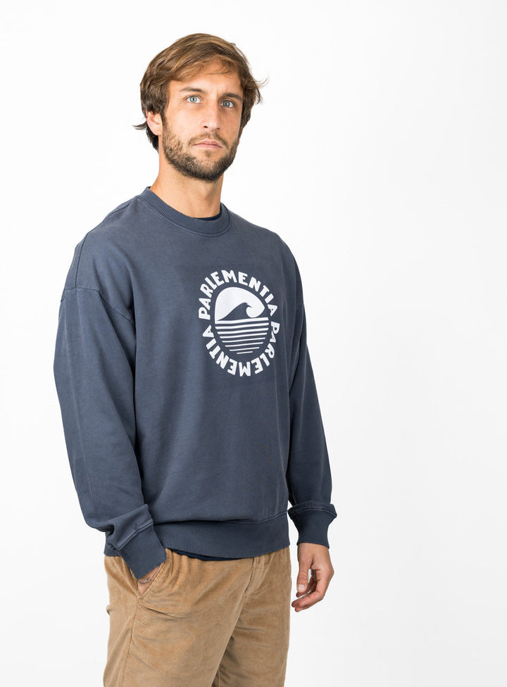 Coastal Delay Crewneck - Washed Navy