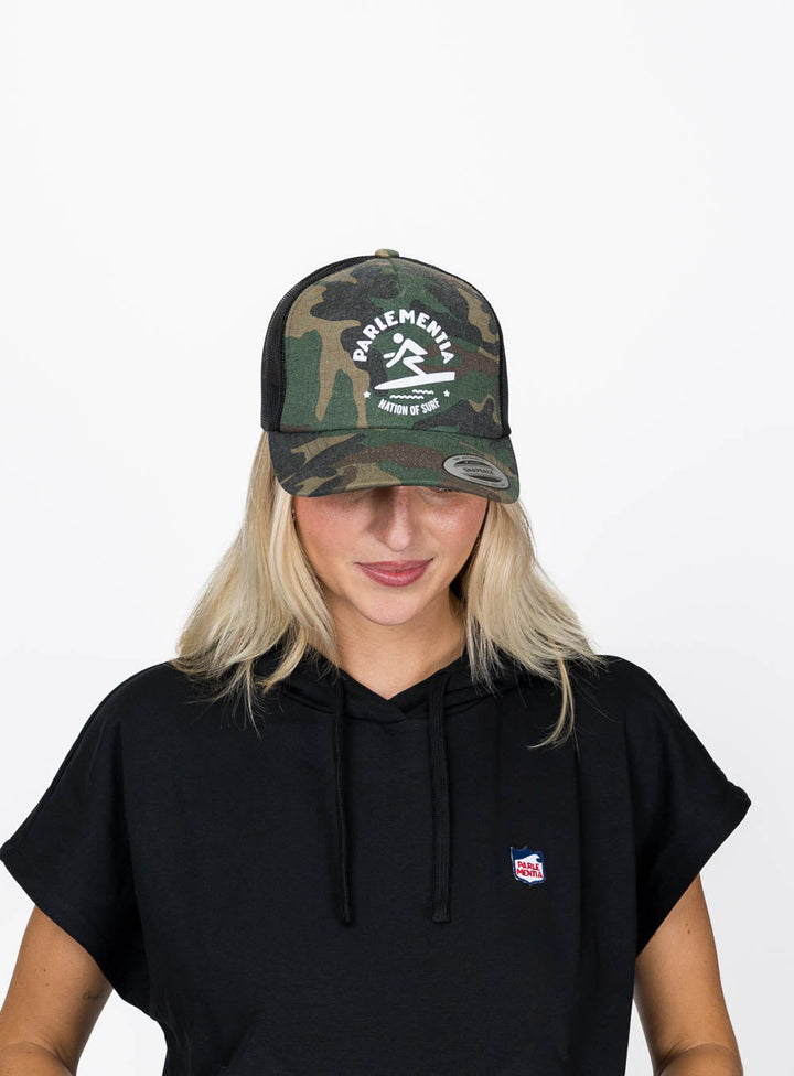 Distant Break Trucker Cap - Green Camo