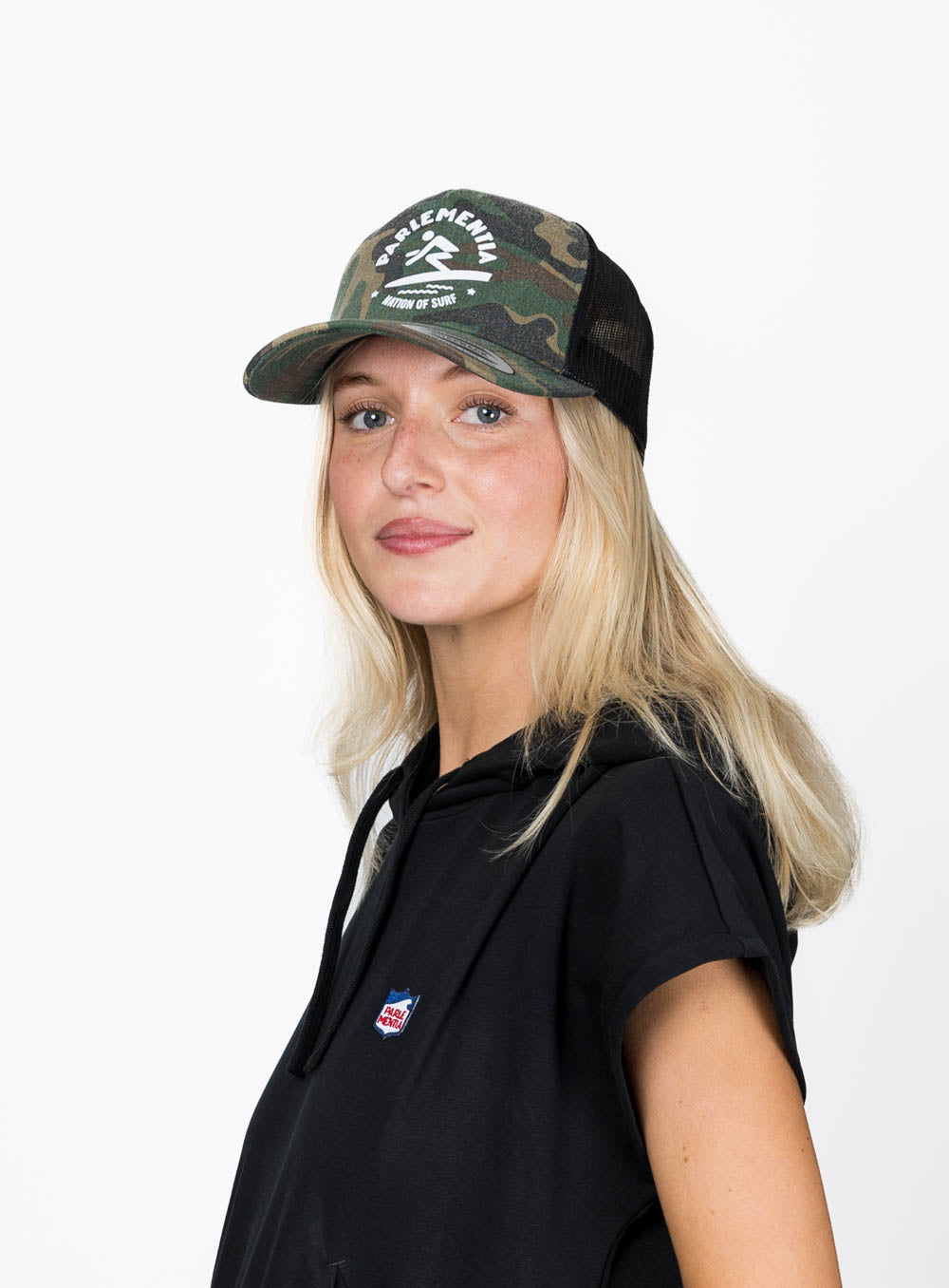 Distant Break Trucker Cap - Green Camo