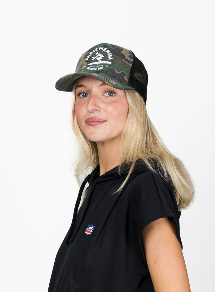 Distant Break Trucker Cap - Green Camo