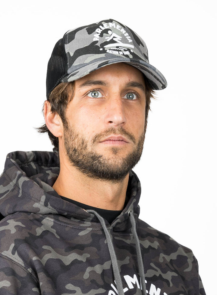 Distant Break Trucker Cap - Grey Camo