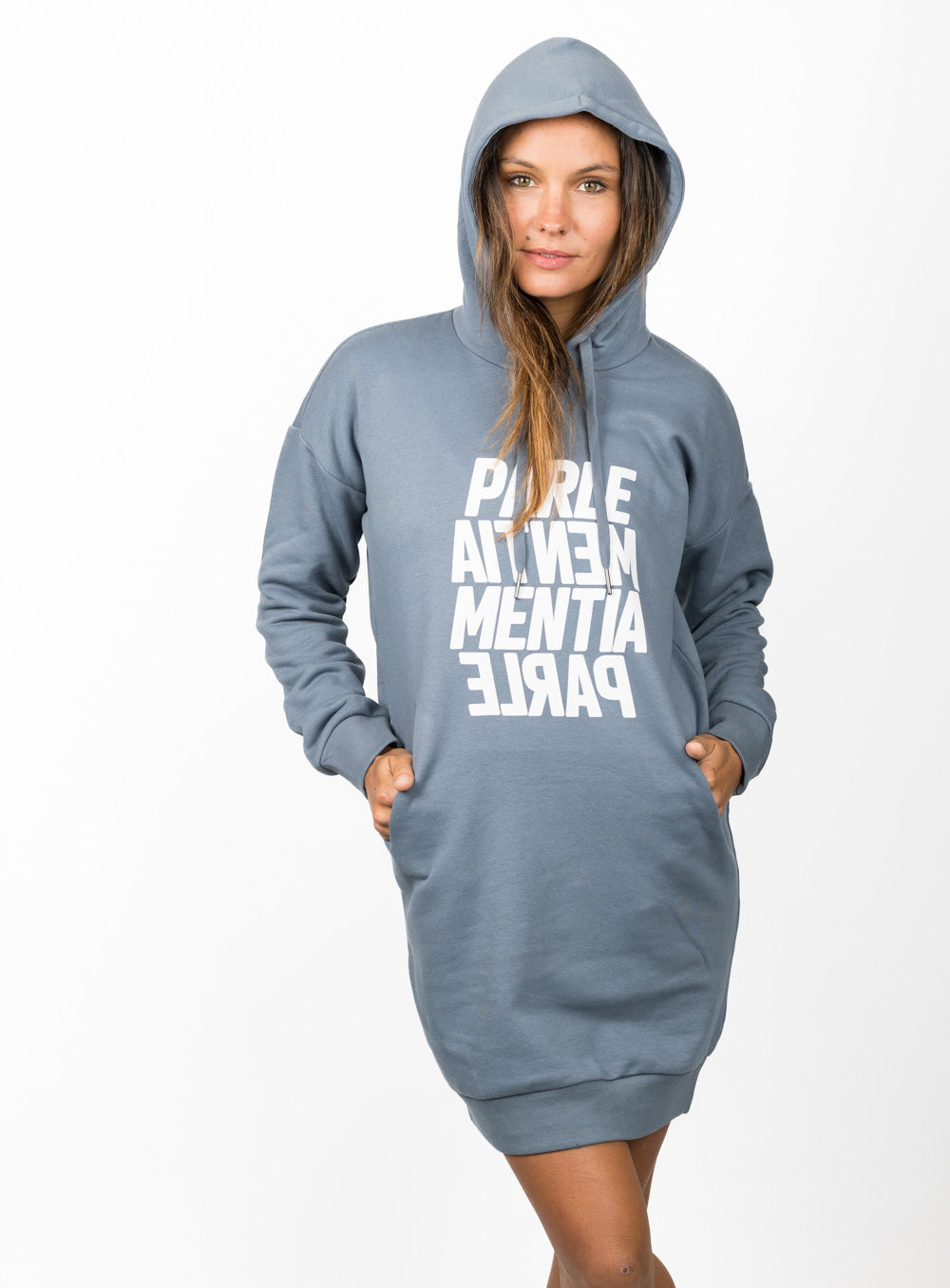 Distant Swell Sweatshirt Dress - Mineral Grey