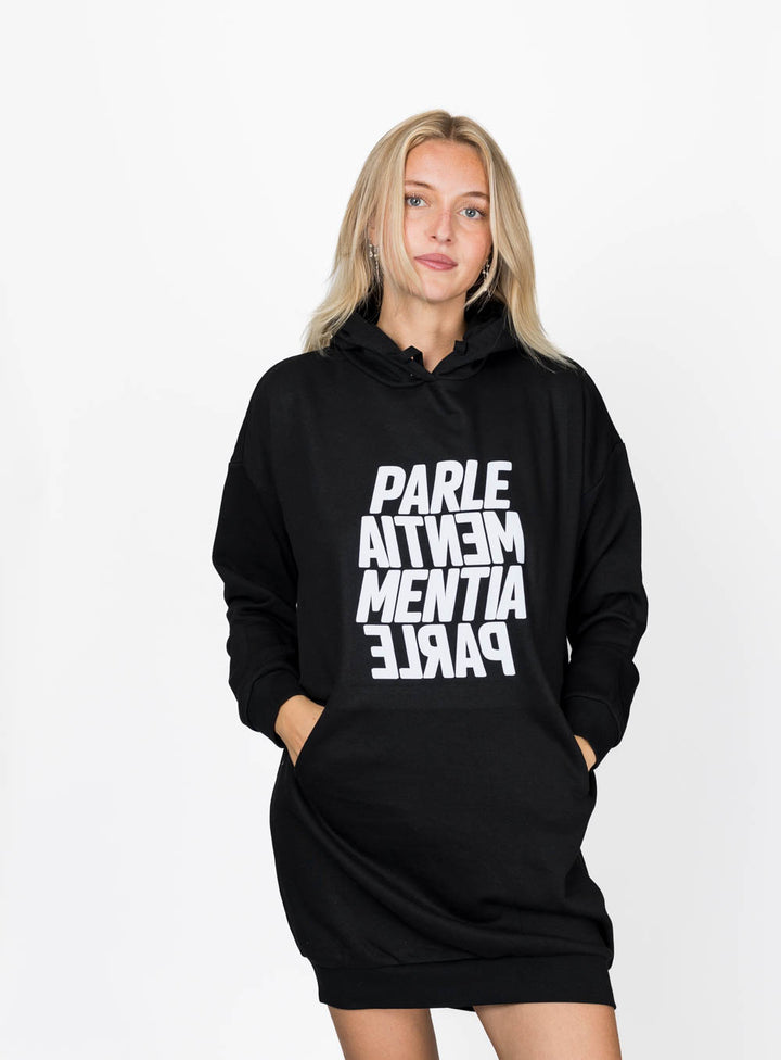 Distant Swell Sweatshirt Dress - Black