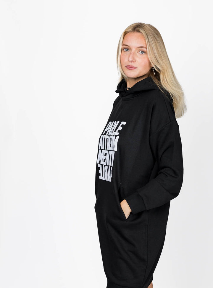 Distant Swell Sweatshirt Dress - Black