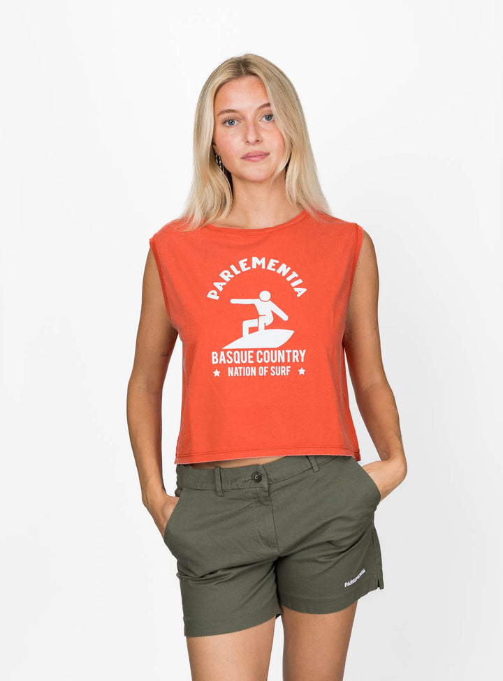 Foam Fiction Cropped Sleeveless Tee