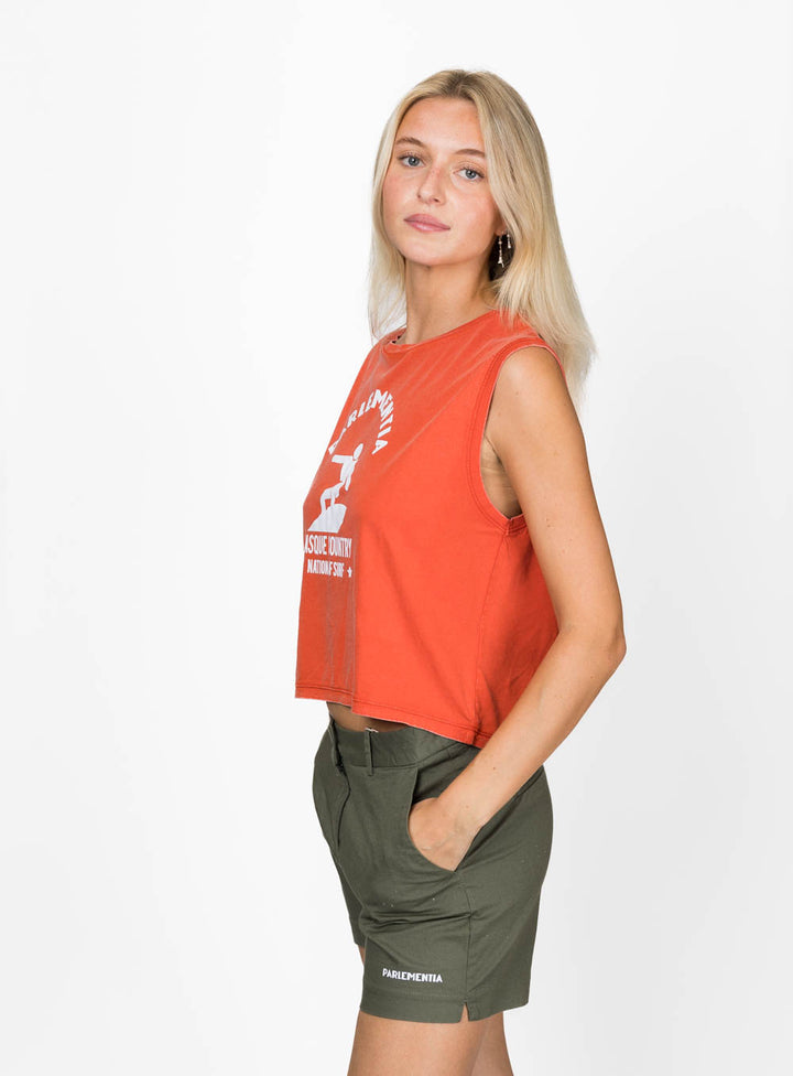 Foam Fiction Cropped Sleeveless Tee