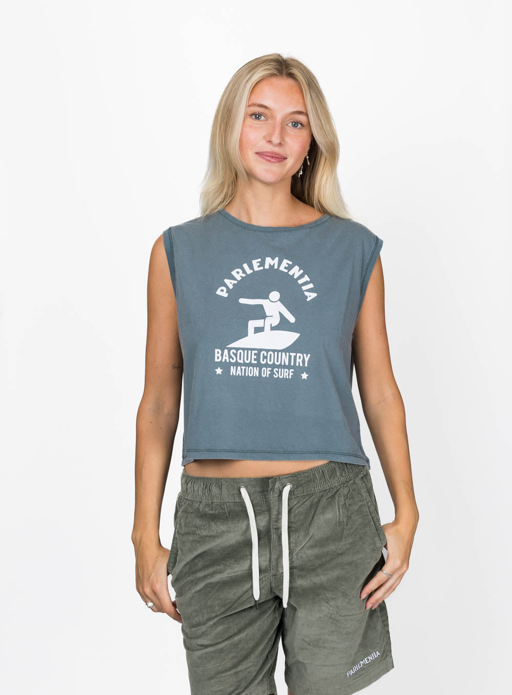 Foam Fiction Cropped Sleeveless Tee