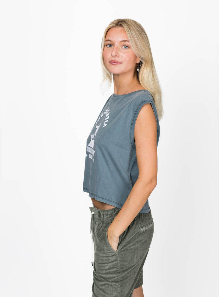 Foam Fiction Cropped Sleeveless Tee