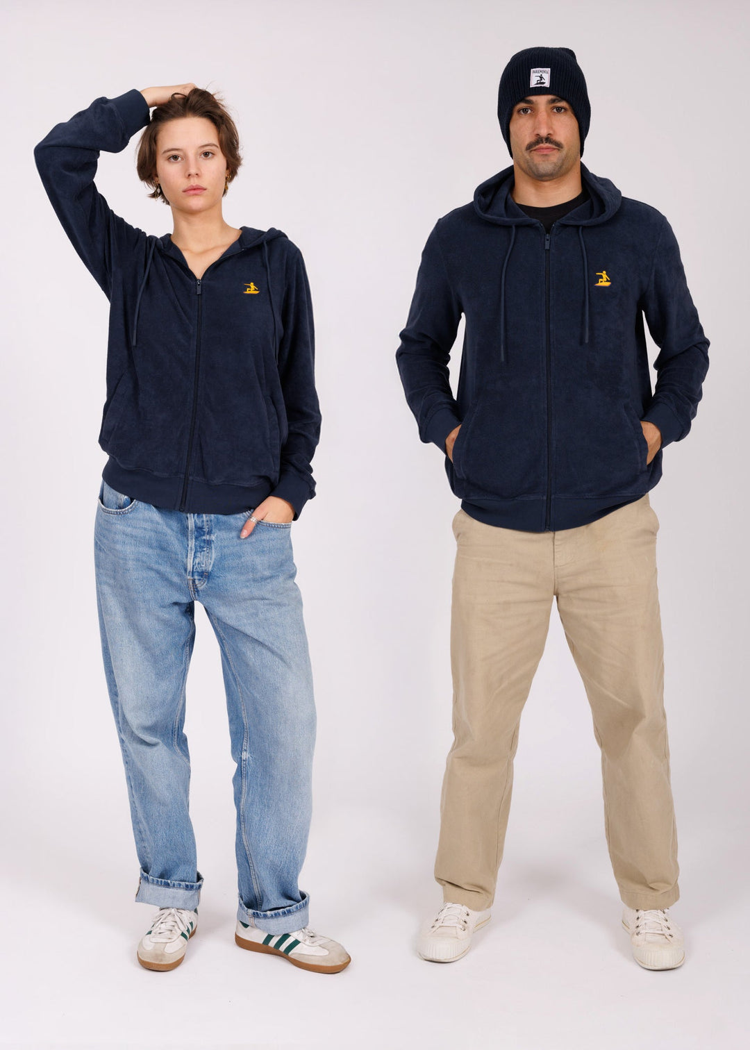 Hoodie zip brodé navy - tri Easysurf