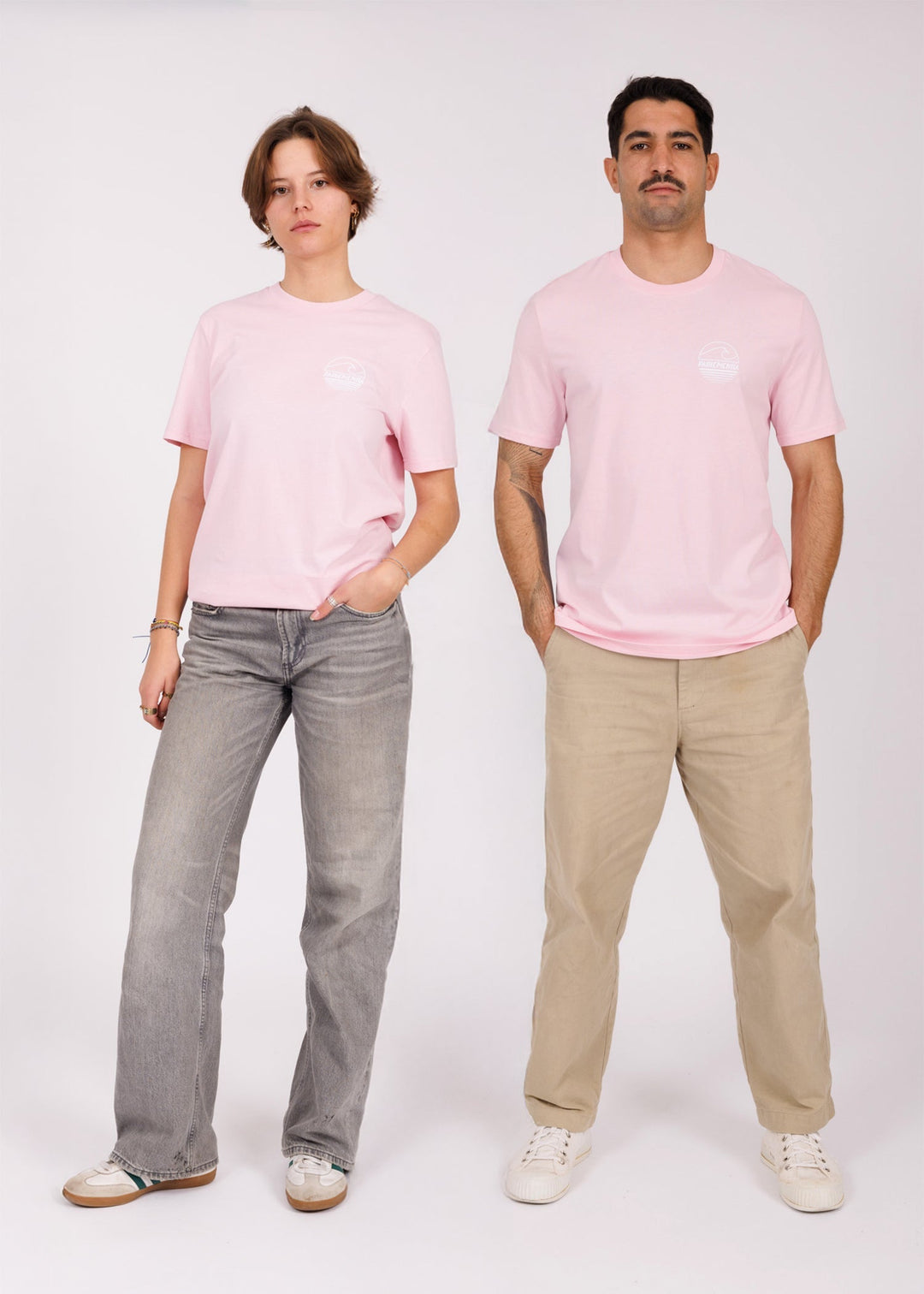 T-shirt mixte pink - white P&
