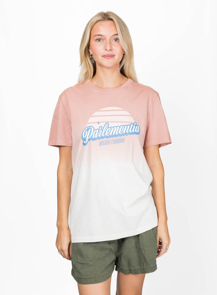 Coastline Theory Ws SS Tee - Dip Dye Petal Rose