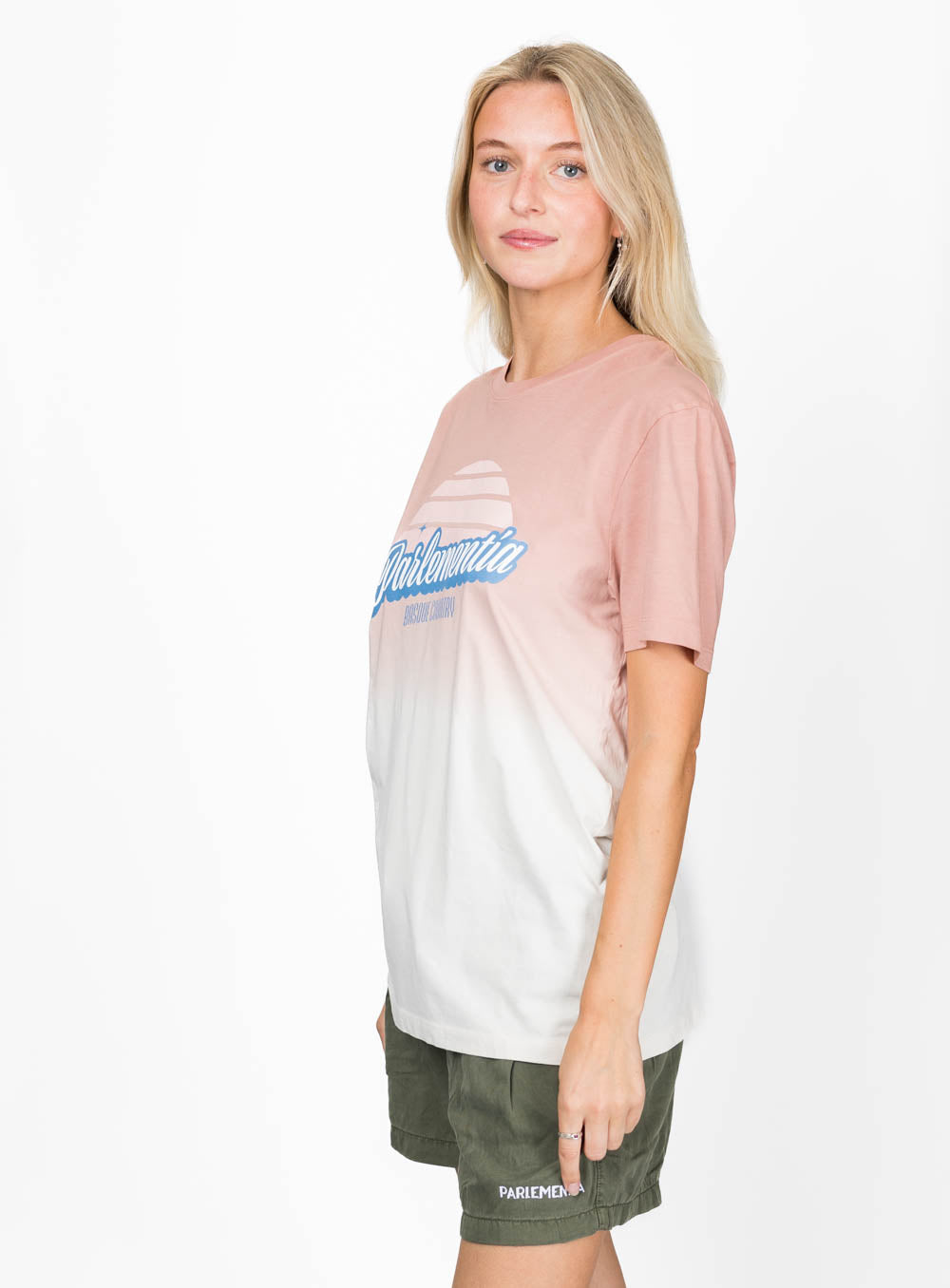 Coastline Theory Ws SS Tee - Dip Dye Petal Rose