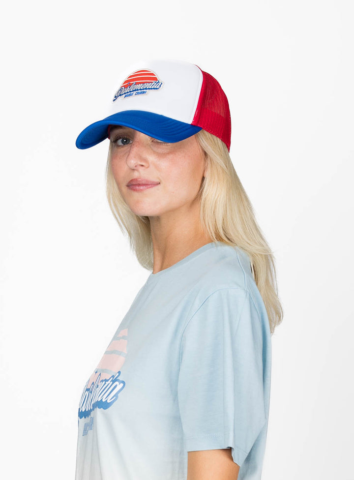 Coastline Theory Trucker Cap - White/Royal/Red