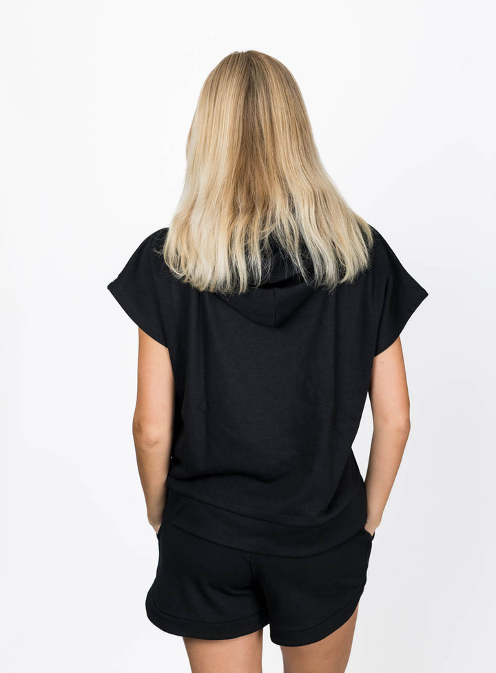 Salt Archive Sleeveless Hoodie - Black