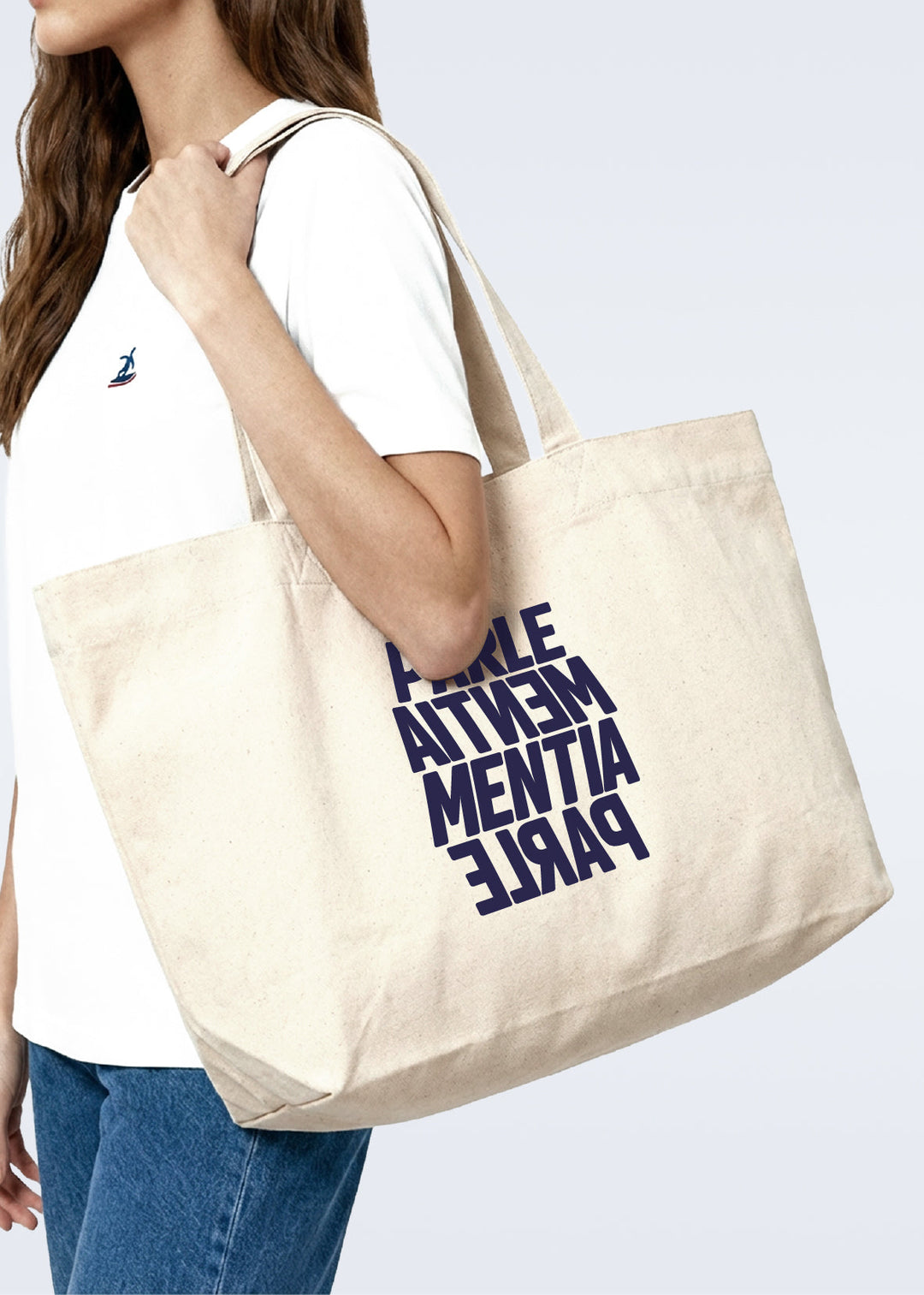 Shopping bag natural - navy Swell