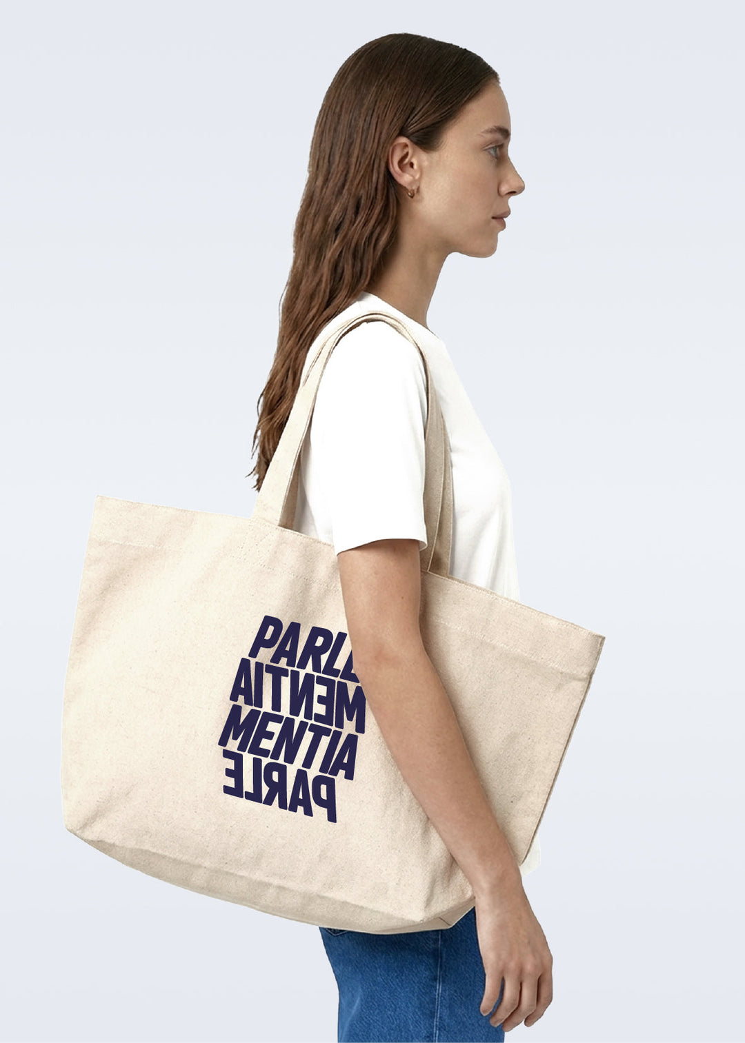 Shopping bag natural - navy Swell