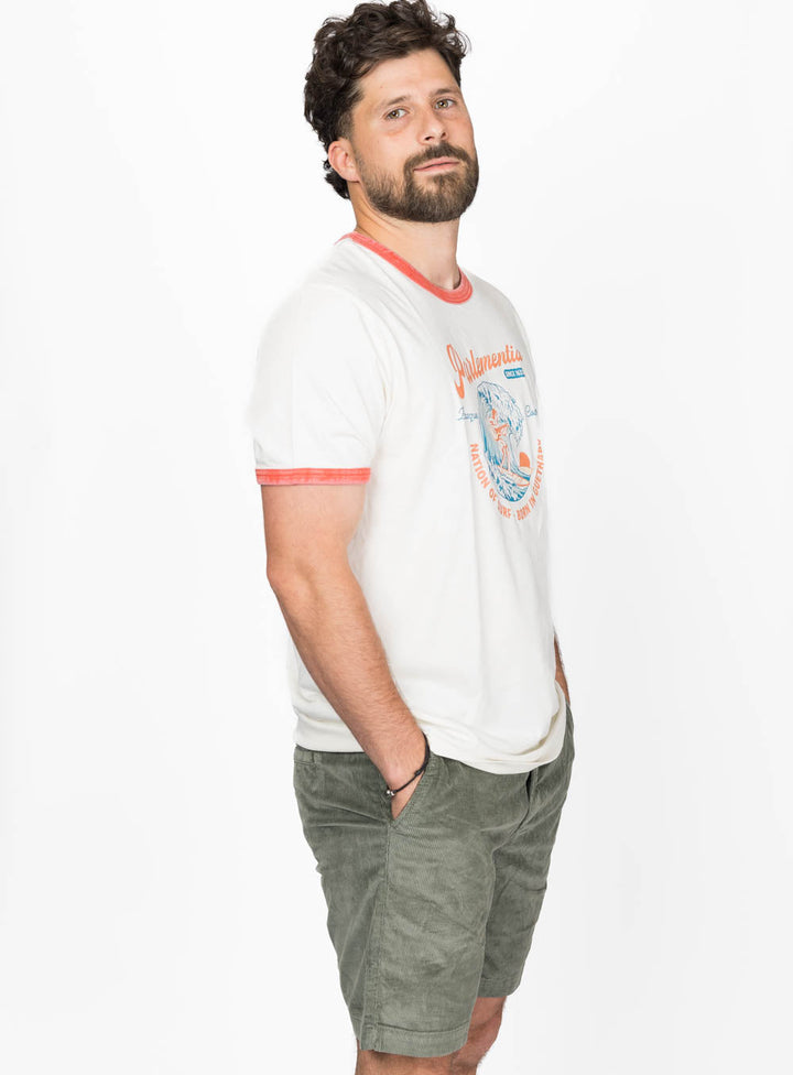 Surf Music Ringer Tee - Washed Paprika