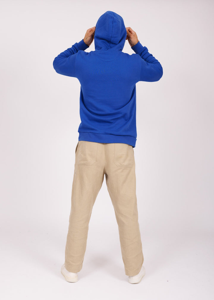 Unisex embroidered hoodie royal blue - red Hero