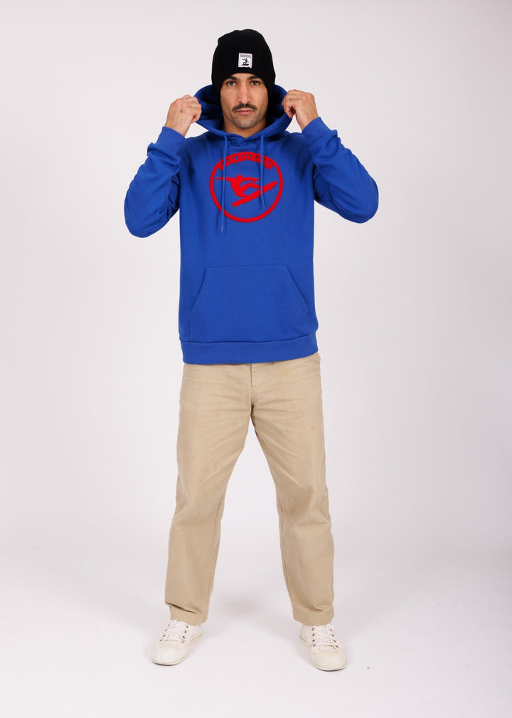 Unisex embroidered hoodie royal blue - red Hero
