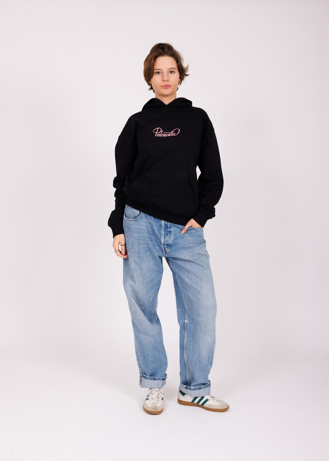 Unisex black - pink Hill hoodie