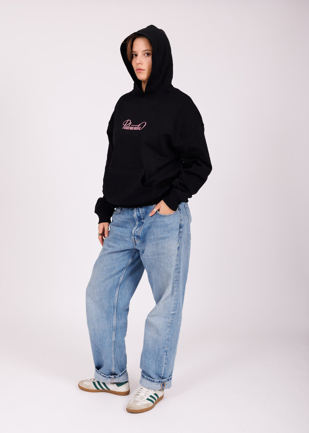 Unisex black - pink Hill hoodie