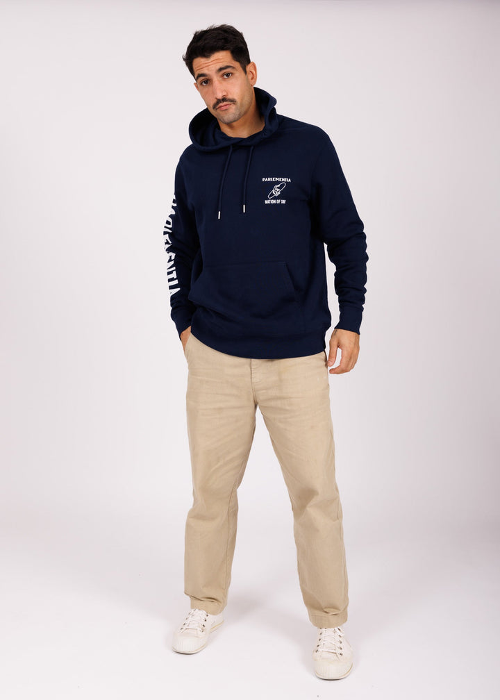 Hoodie navy - white Tech