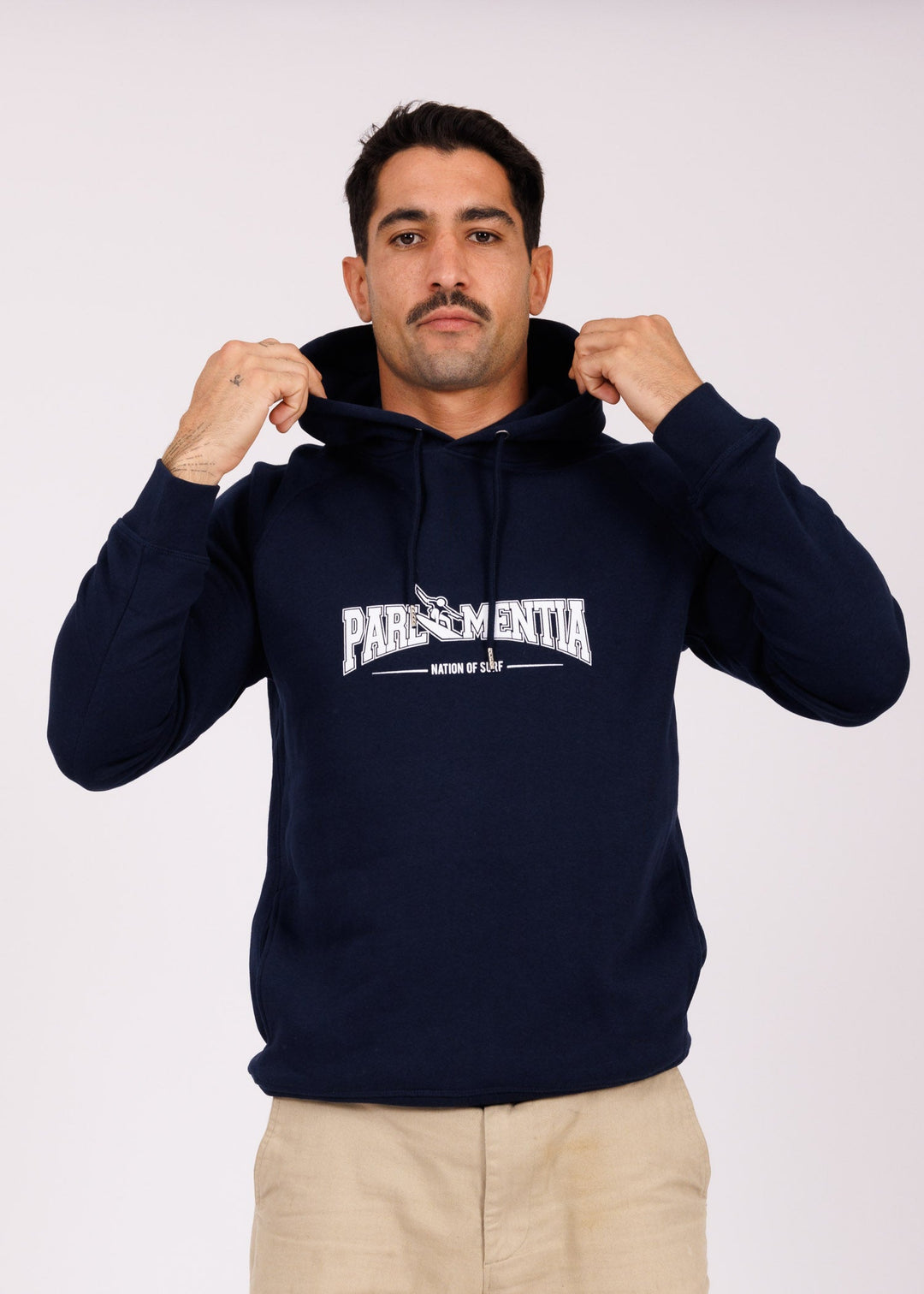Hoodie mixte navy - white College