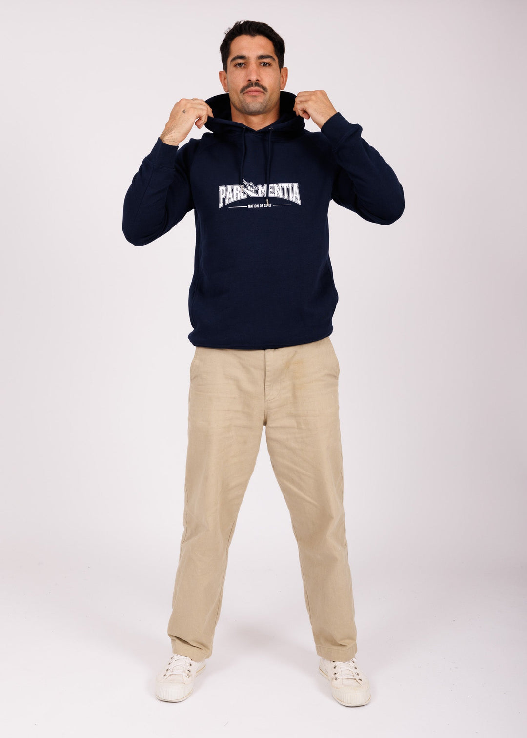 Hoodie mixte navy - white College