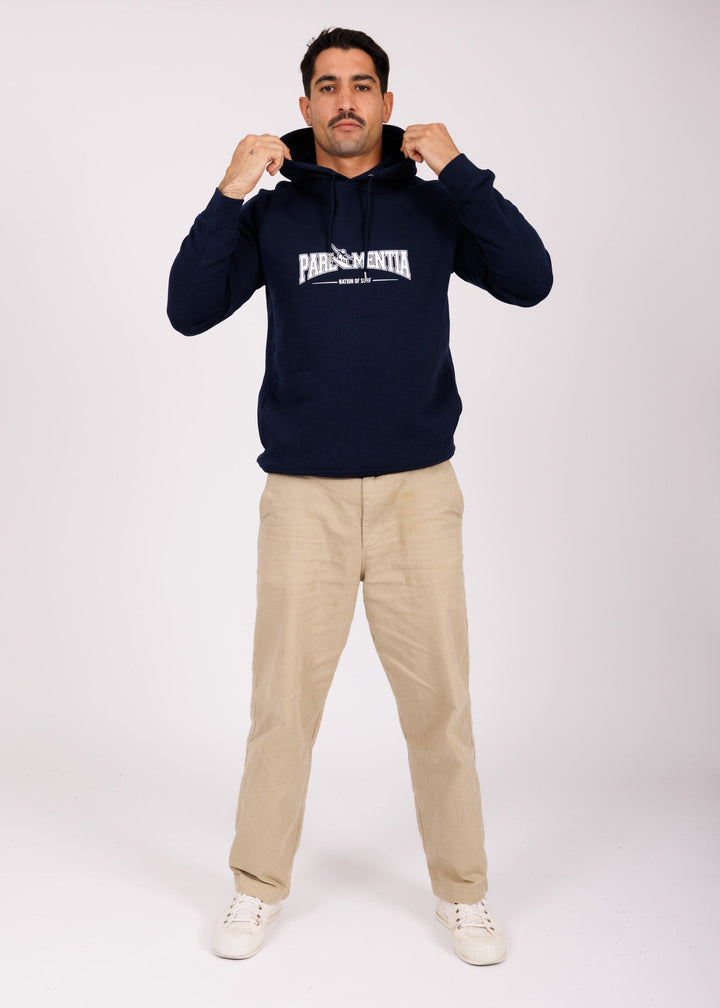 Hoodie mixte navy - white College