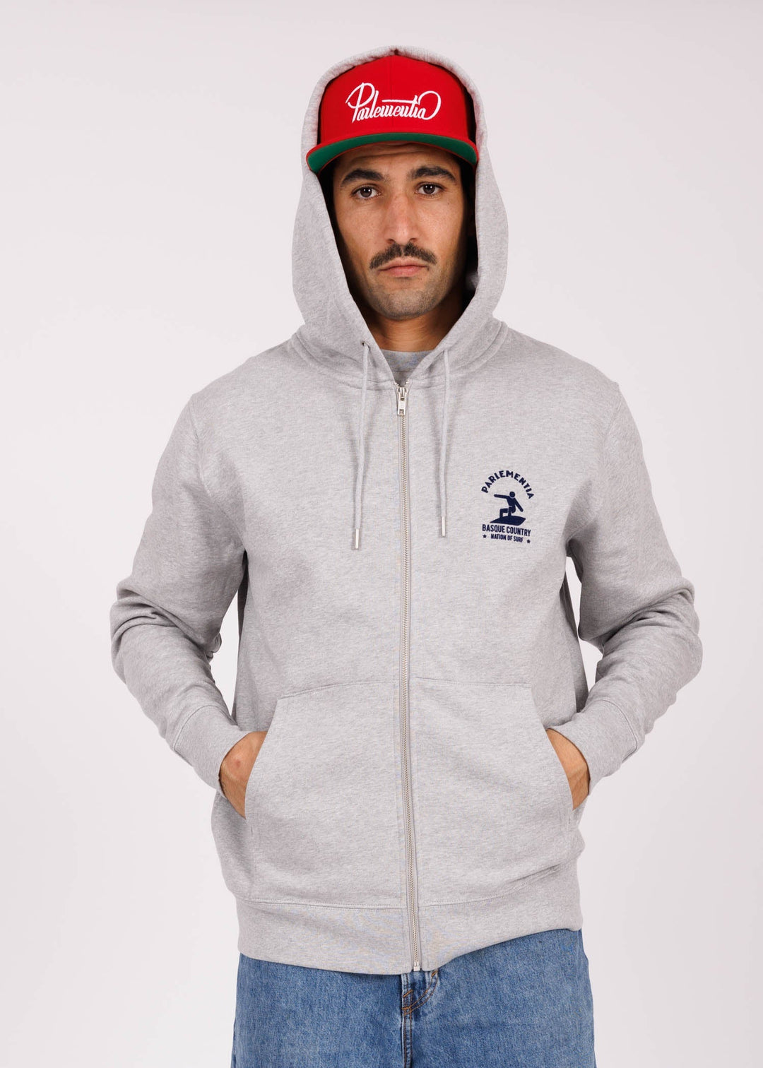 Foam Fiction Zipped Hoodie - Grey