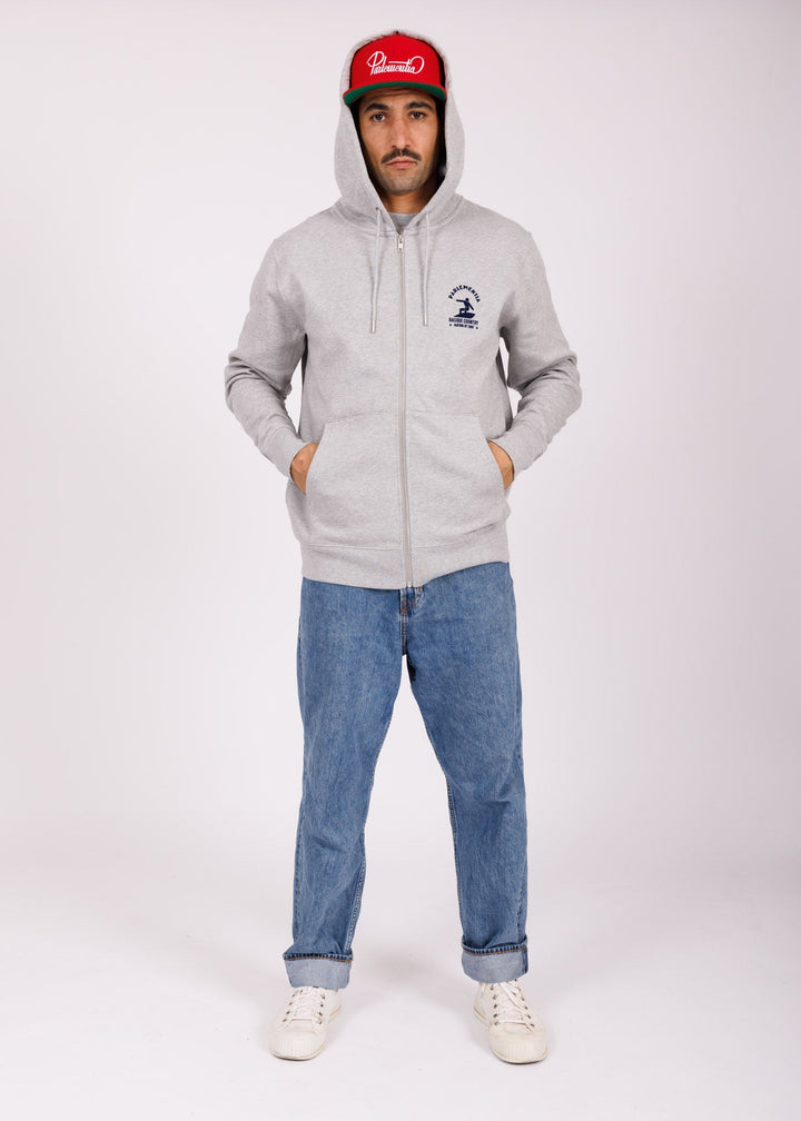 Foam Fiction Zipped Hoodie - Grey