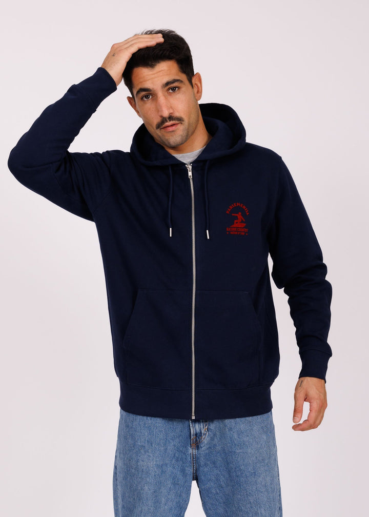 Foam Fiction Zipped Hoodie - Navy