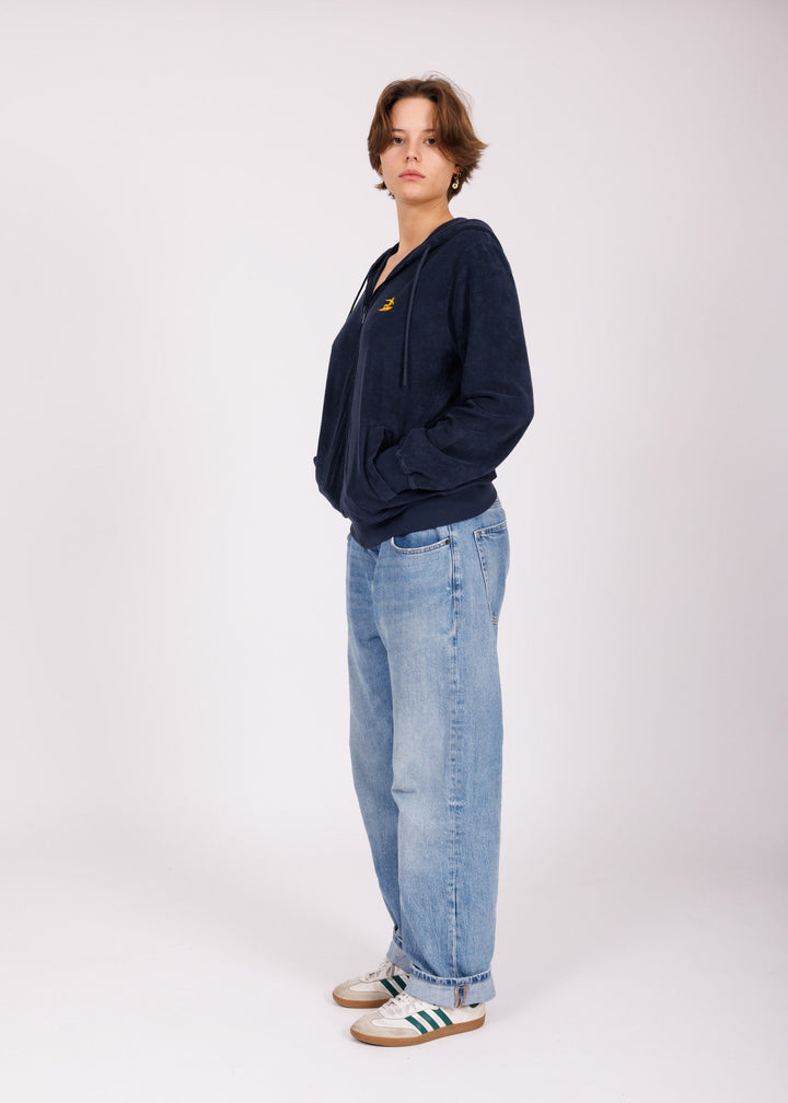 Hoodie zip brodé navy - tri Easysurf