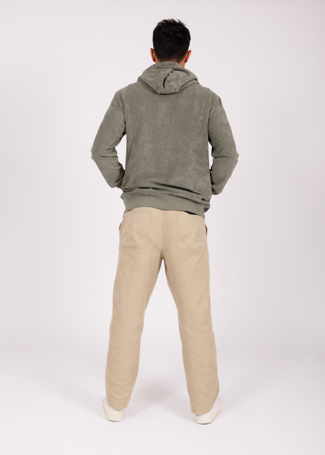 Hoodie zip brodé kaki - tri Easysurf