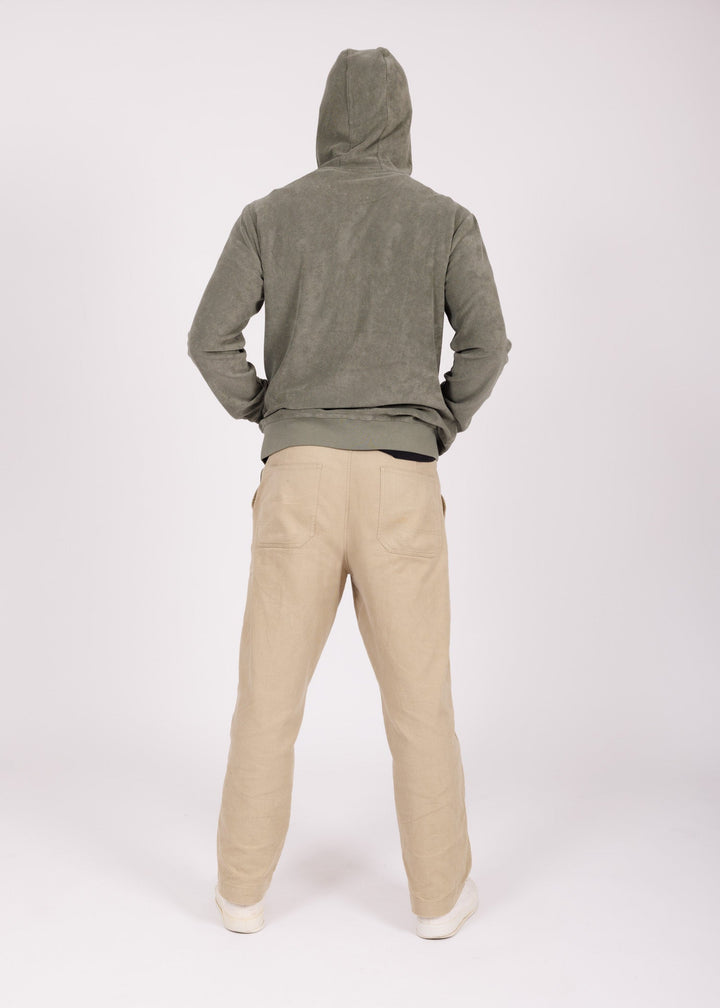 Hoodie zip brodé kaki - tri Easysurf