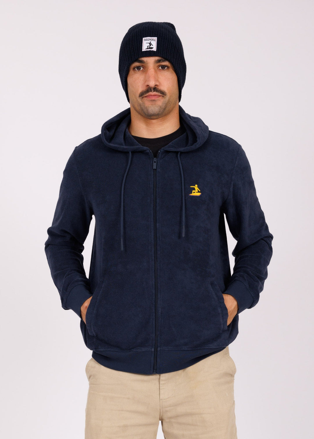 Hoodie zip brodé navy - tri Easysurf