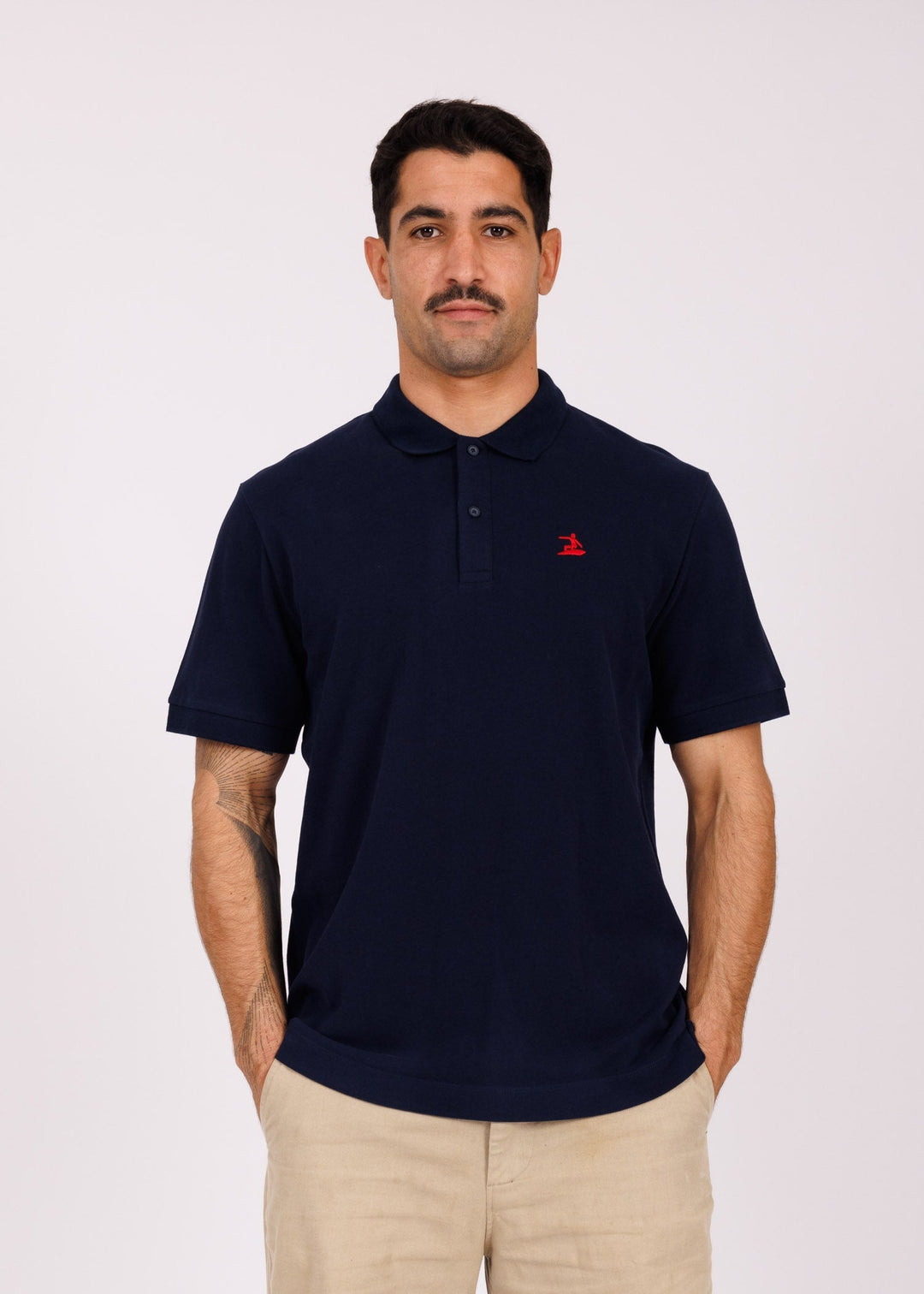 Polo brodé navy - red Easysurf