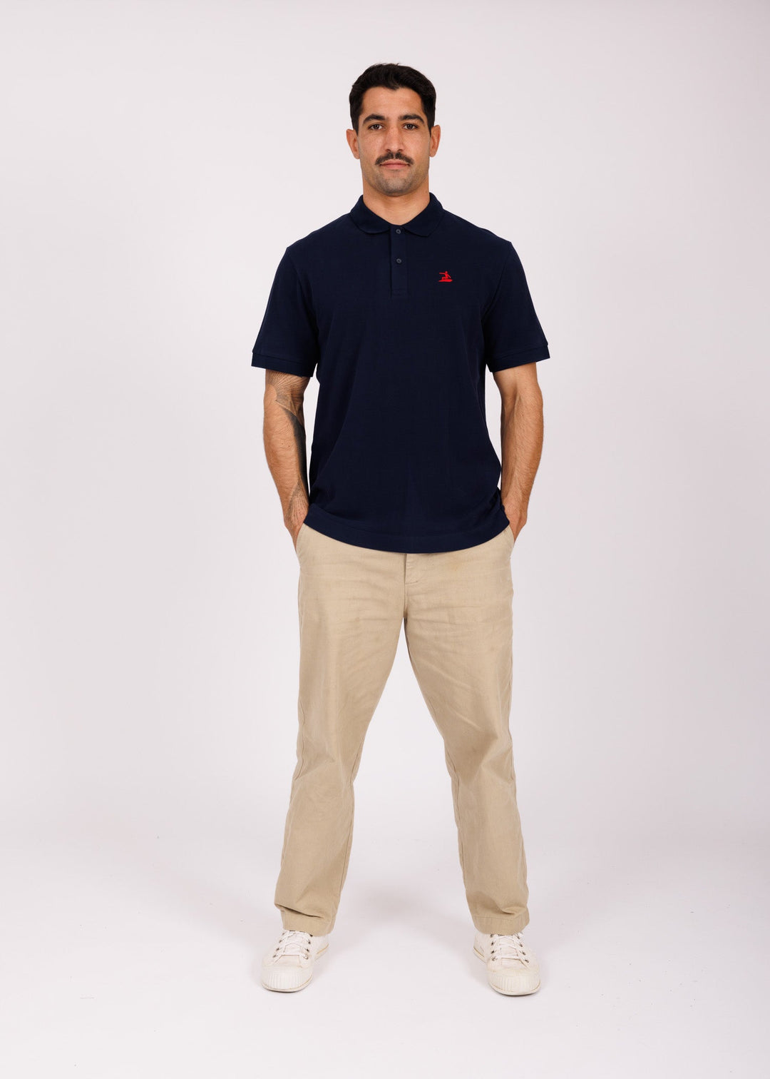 Polo brodé navy - red Easysurf