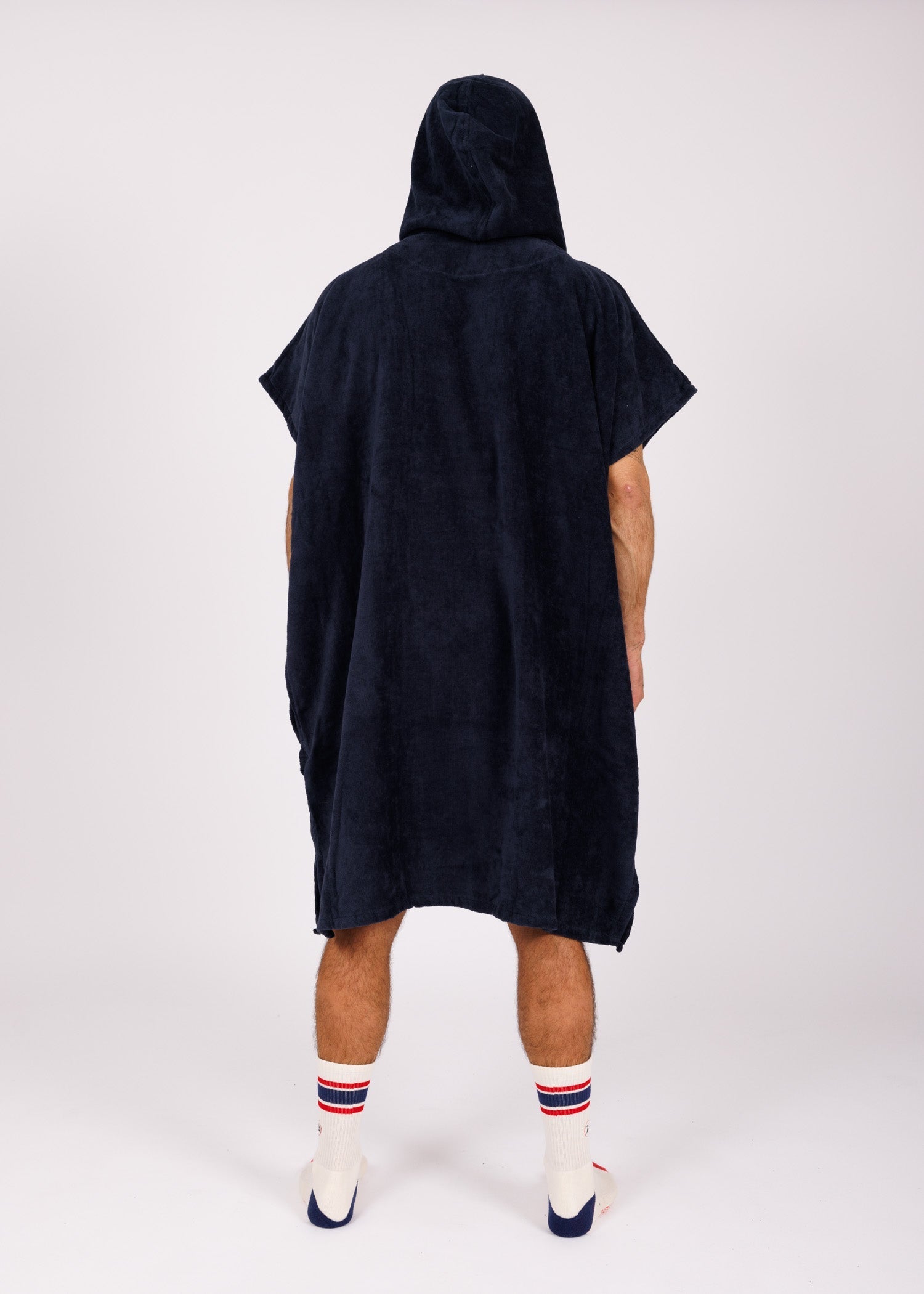Navy embroidered poncho - red Easysurf – Parlementia e-shop