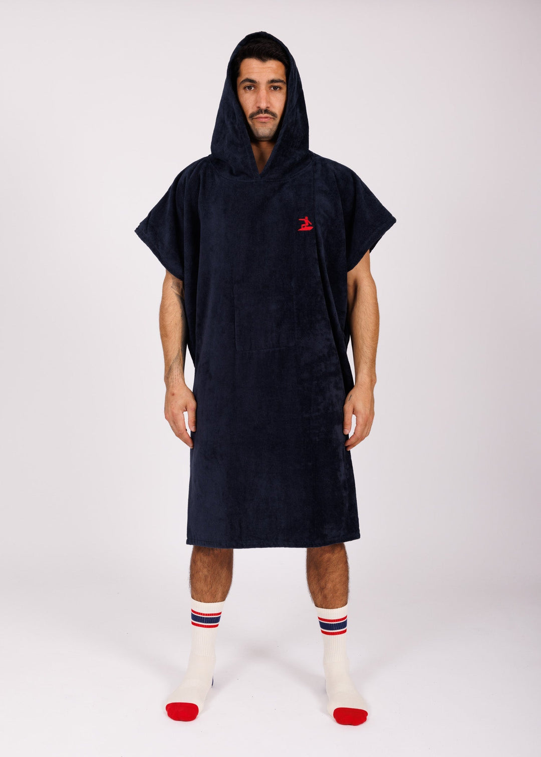 Poncho brodé navy - red Easysurf
