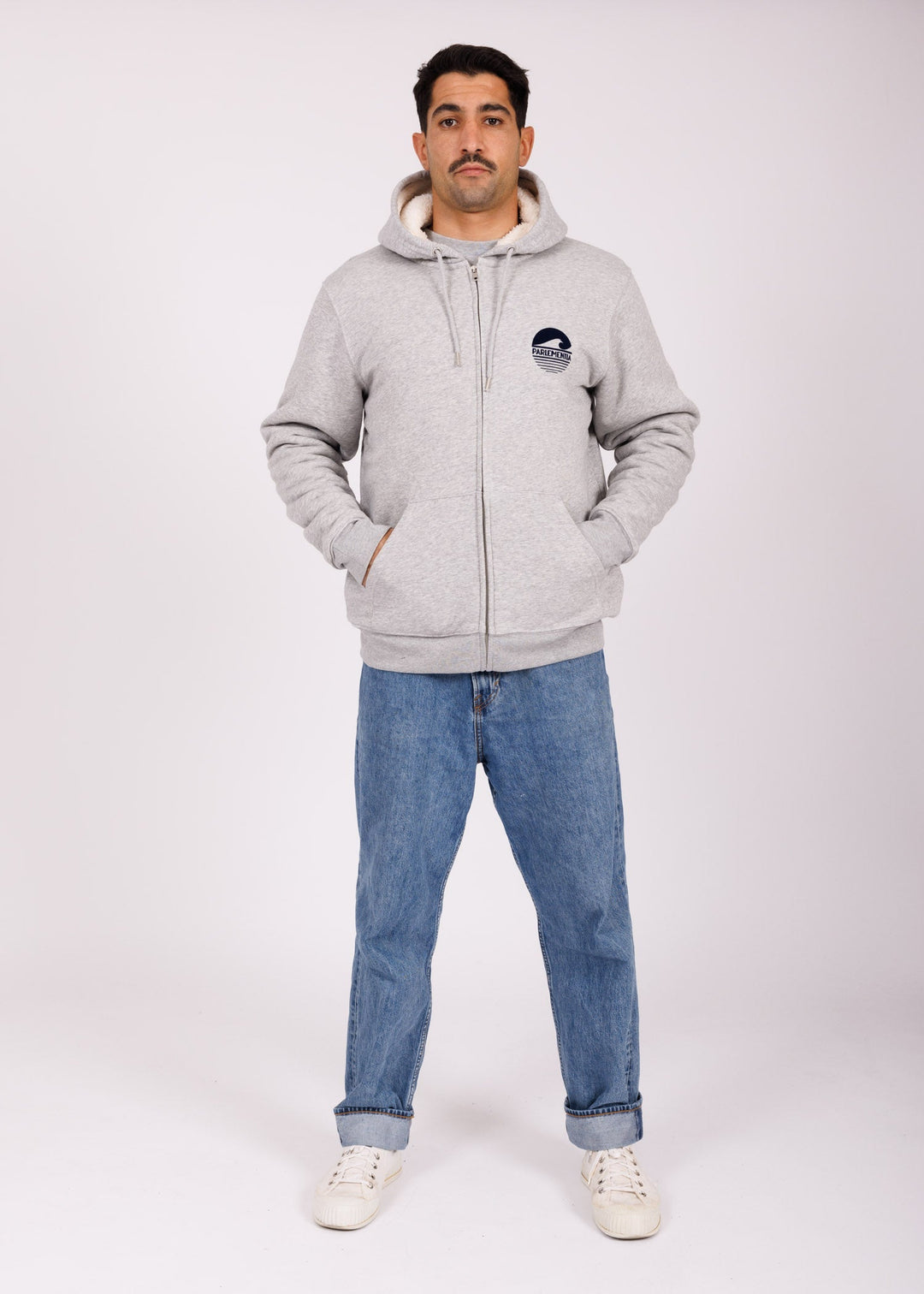 Hoodie fourré grey - navy P&