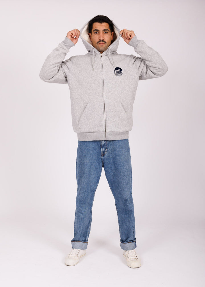 Hoodie fourré grey - navy P&